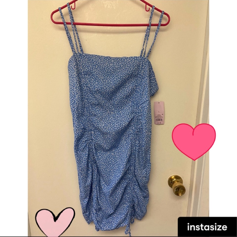 Wild Fable Blue Double Ruched Dress Target